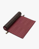 Rolled leather backgammon set with triangular patterns