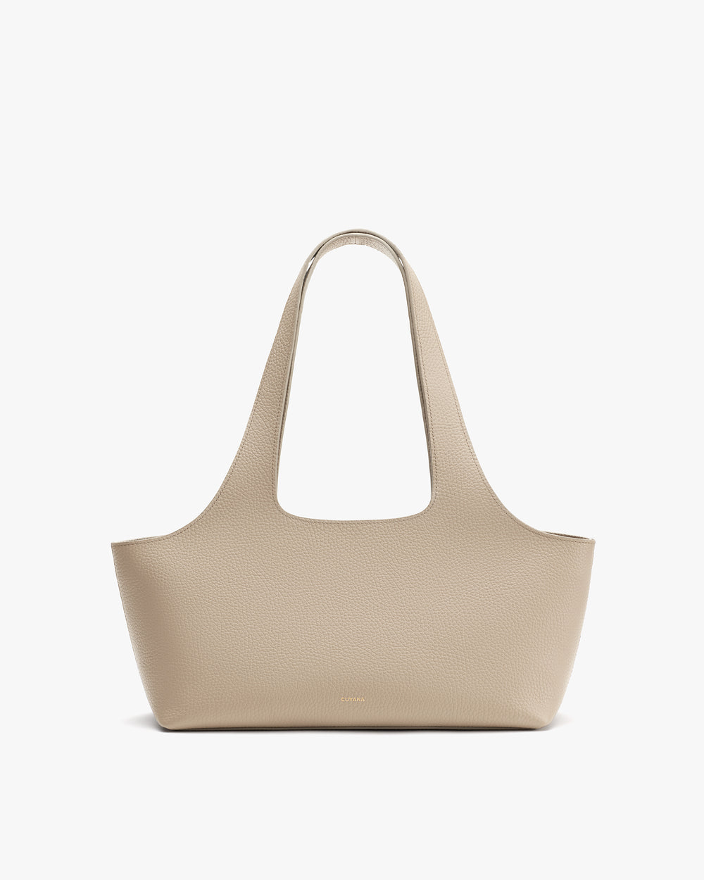 Tote bag with wide handles on display.