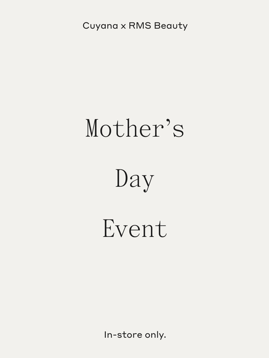 Mother's Day event notice with brands mentioned, in-store only.