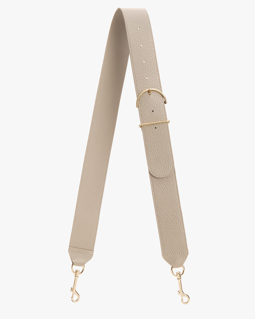 Adjustable strap with buckle and clasps at both ends.
