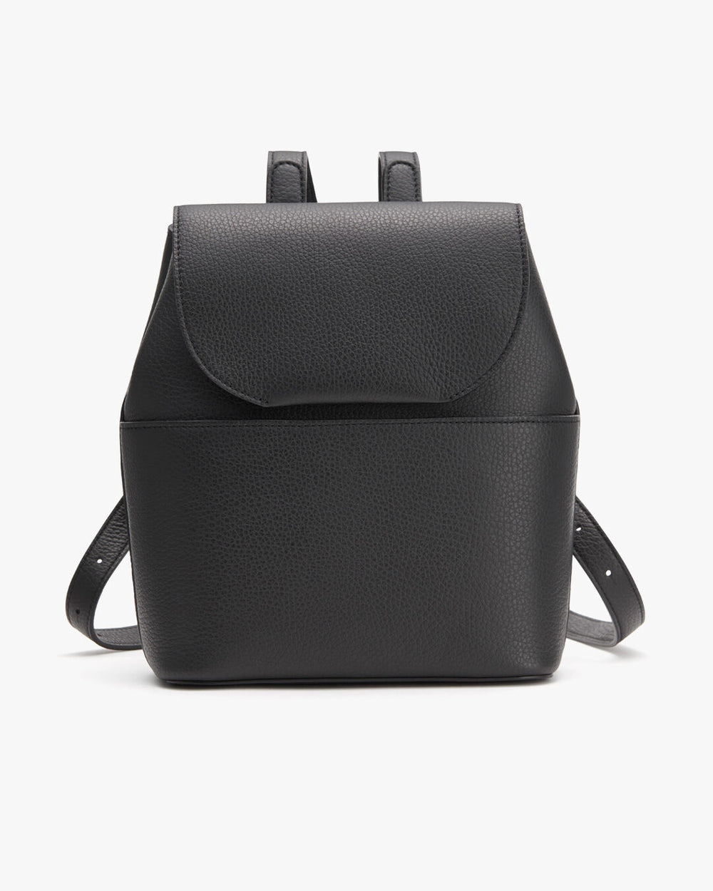 Backpack with a flap closure and shoulder straps.